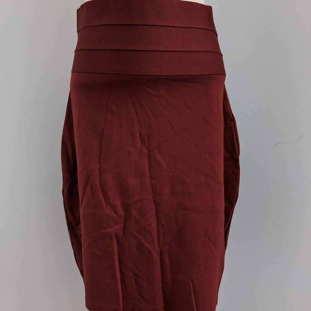 Rust colored pencil skirt.